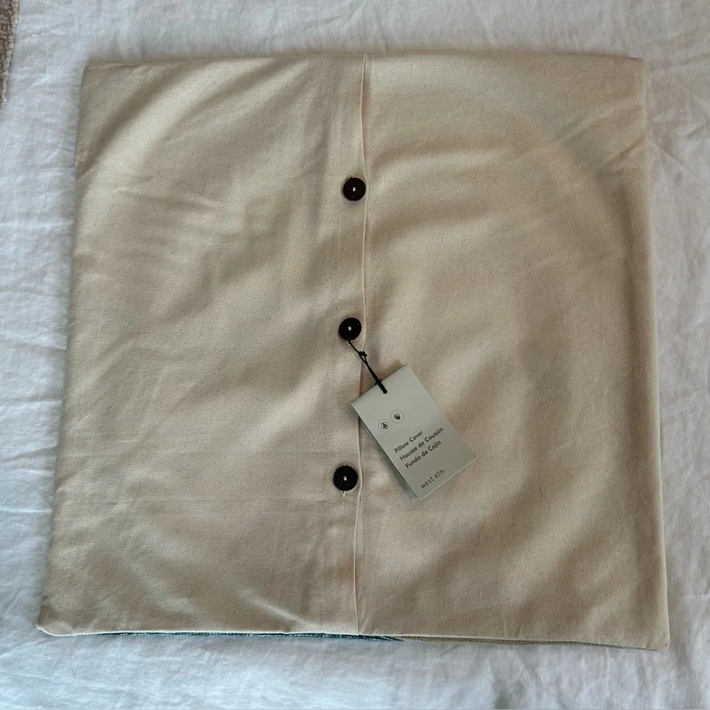 NWT WEST ELM Rising Tide Crewel Pillow
